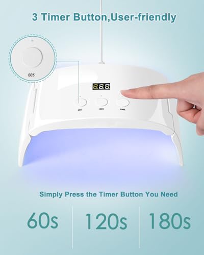 Foldable UV LED Nail Lamp for Gel Nails Curing - Spacious, Portable, 25 LED Beads