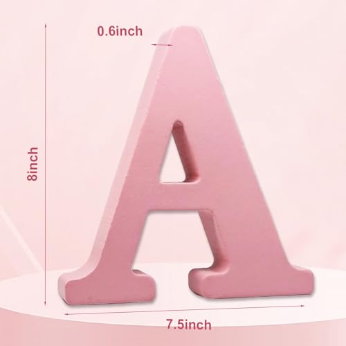 Pink Wooden Letters Unfinished Wall Decor Sign for Crafts & Home Projects - Variation A