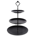Black Tiered Dessert Serving Tray for Kid's Parties 3-Tier Cupcake Stand