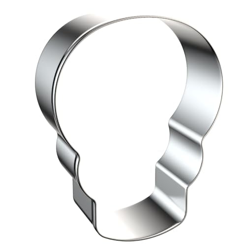 Skull Cookie Cutter Set - Halloween Day of the Dead Biscuit Mold in 4 Sizes - Stainless Steel - Variation: Skull