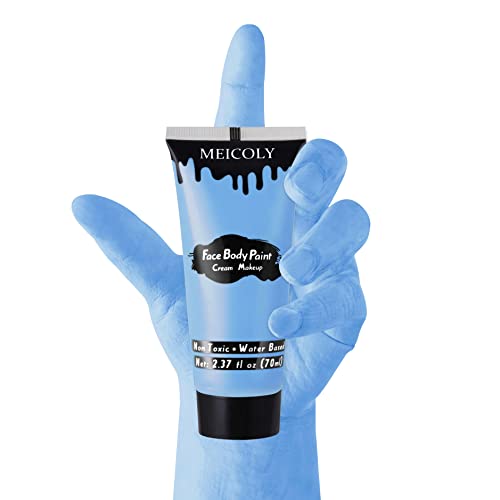 Light Blue Face Body Paint - Sadness Cosplay Makeup for Halloween & Costume 2.37Oz