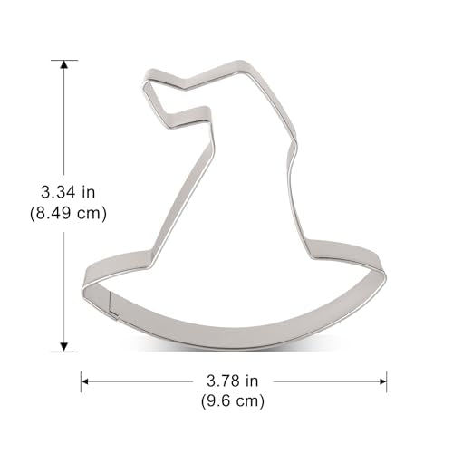 Halloween Witch Hat Cookie Cutter 3.78 Inch Food Safe Stainless Steel