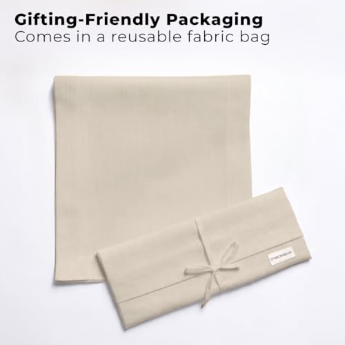 Natural Linen-Look Table Runner 14x144 Inch Recycled Fabric - Fall & Everyday Dining