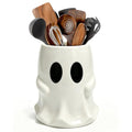 Halloween Ghost Ceramic Utensil Holder - Spooky Kitchen Decor, Halloween Ghost Variation