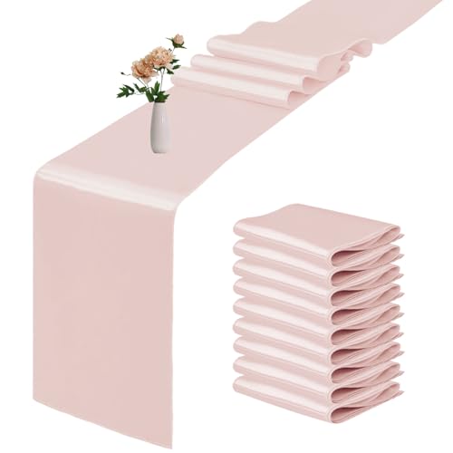 Rose Gold Satin Table Runner 12x108 Inch Pack of 10 - Wedding & Party Decor