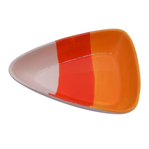 Large Candy Corn Dish - Harvest & Halloween Decor, Ceramic Candy Holder, 10 Inches