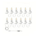 Christmas Village Lights with 12 LED Warm White Bulbs - 21ft