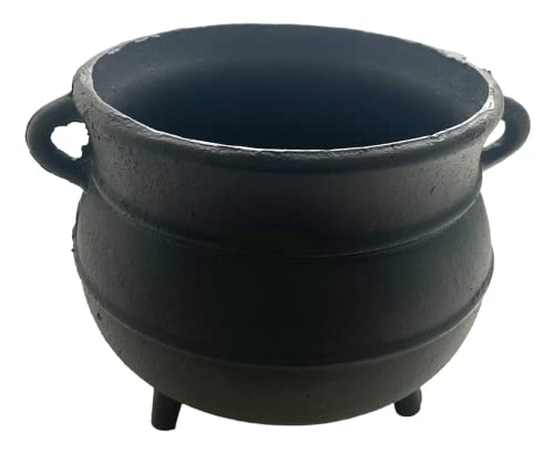 7-Inch Cast Iron Cauldron with Black Finish - Durable Witches Brew Pot