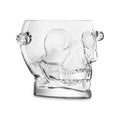 Skull Glass Ice Bucket with Handles - 54 oz Crystal Clear Barware