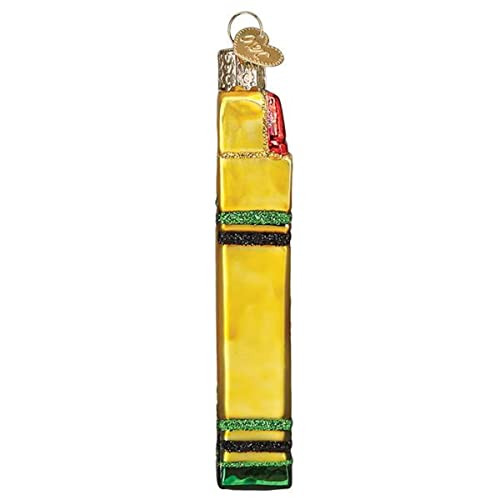 Crayons Glass Blown Christmas Ornament - Handcrafted Holiday Tree Decoration