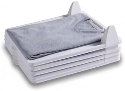 Skiennix 5-Piece Clothing Organizer - Stackable Storage with Flip-Top Lid | Space-Saving Design for Shirts & T-Shirts