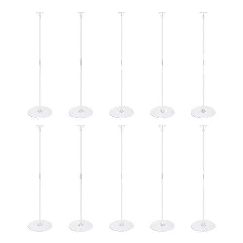 Balloon Stand Kit 10 Sets - 27.5 Inch Reusable Plastic Balloon Stands for Party & Event Decorations