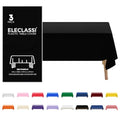 Eleclassi 3 Pack Disposable Black Plastic Tablecloths 54 x 108 in for Rectangular Tables - Halloween Party Decor