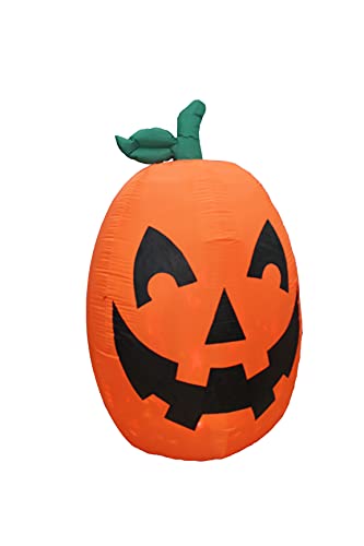 6 Ft Tall Inflatable Glowing Pumpkin Jack O' Lantern Halloween Decoration