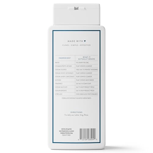 Native Body Wash Contains Naturally Derived Ingredients | For Women & Men, Sulfate, Paraben, & Dye Free Leaving Skin Soft and Hydrating | Sea Salt & Cedar 18 oz