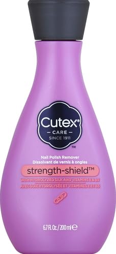 Cutex Strength-Shield Nail Polish Remover Pack of 2 - Vitamins E B5 Silk, 6.7 Fl Oz