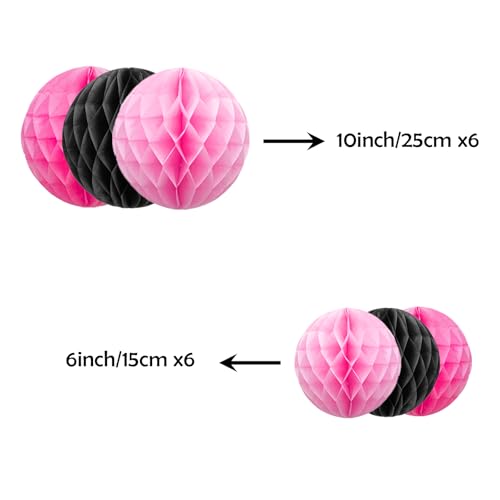 ZOOYOO 12Pcs 6" 10" Honeycomb Balls Decorations Hanging Tissue Paper