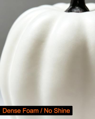 White Foam Pumpkins Set of 4 - 6 Inch Artificial Fall Decor for Crafts & Centerpieces (Variation of THIS listing)