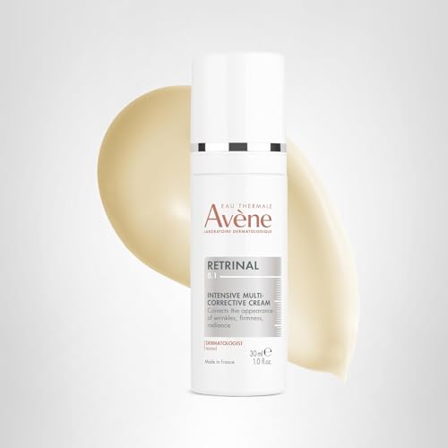 Avène Retrinal 0.1% Intensive Multi-Corrective Cream, Retinal Face Cream Formulated with Retinaldehyde, Niacinamide & Hyaluronic Acid, Anti-aging Cream Visibly Reduces Wrinkles & Fine Lines, 1 Fl Oz