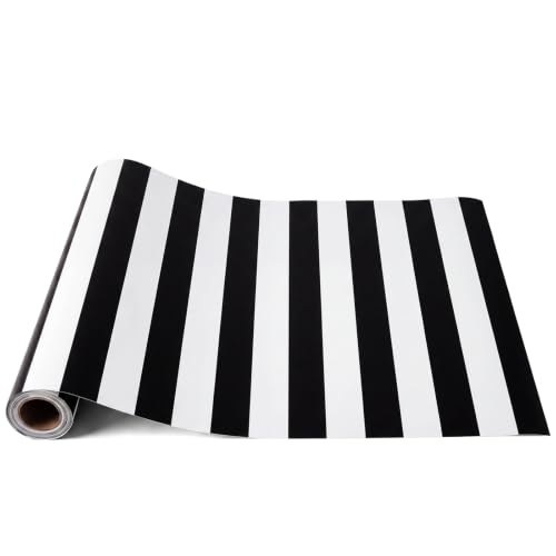 Black and White Striped Paper Table Runner 25x16 Feet for Events & Parties