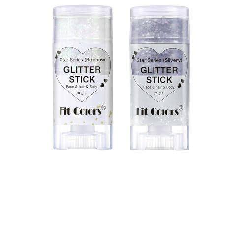White Silver Body & Face Glitter Stick - Sparkling Mermaid Sequins for Festivals & Makeup