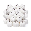 24 Pack White Artificial Pumpkins for Fall Decor, Rustic Foam Halloween & Thanksgiving Centerpieces