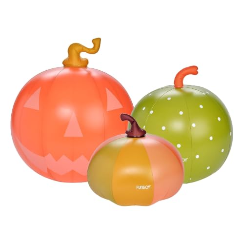 FUNBOY Giant Light-Up Inflatable Halloween Pumpkins - Orange 3-Pack Outdoor Decor
