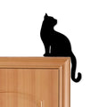 Black Cat Door Corner Decor - 9 Inch Funny Cat Lover Gift for Women & Mom