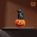 Halloween Pumpkin Cat Figurine - Cute Resin Desktop Decor, Gift - Variation of Pumpkin Cat