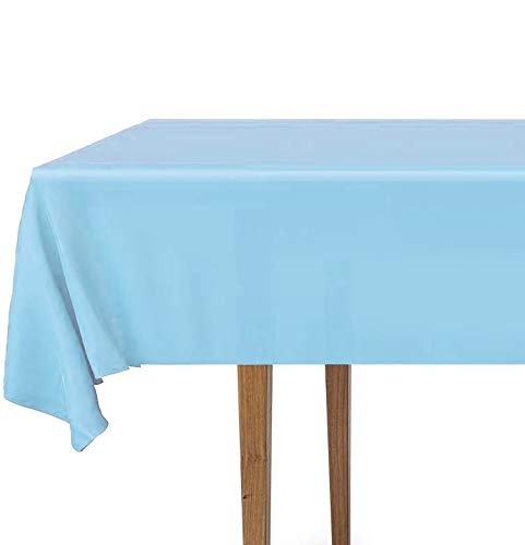 24 Pack Light Blue Plastic Rectangular Tablecloths 54x108 in - DecorRack