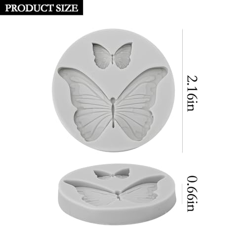 Butterfly Silicone Mold for Cake Decoration Soap Resin Clay - 4 Pcs