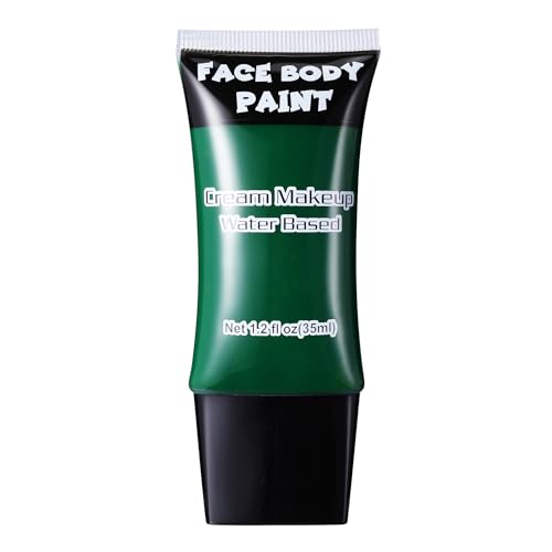 Green Face Paint Kit - Cream Water-Based Body & Stage Makeup for Halloween & Costume Looks