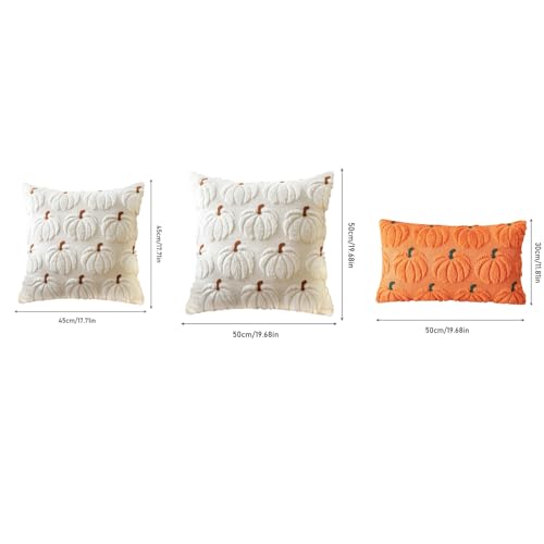 Saffron Halloween Pumpkin Pillow Cover 19.7 x 19.7 Inches Plush Fall Decor