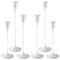 White Candlestick Holders Set of 6 Tall Taper Candle Holders for Home Decor