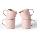 Pink Milkyway Coffee Mug Set of 4 13oz Ceramic Cups with Handle - Famiware