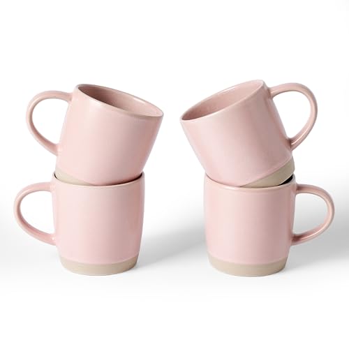 Pink Milkyway Coffee Mug Set of 4 13oz Ceramic Cups with Handle - Famiware