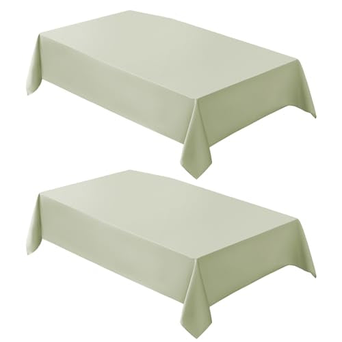 VidaFete Classic Series 2 Pack 60x120 Inch Sage Green Rectangular Tablecloth - Indoor Outdoor Use