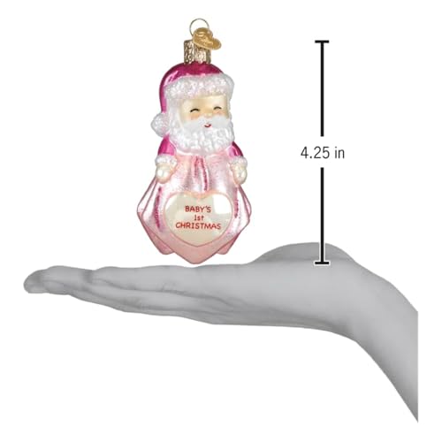 Baby Girl First Christmas Santa Lovey Glass Ornament - Handcrafted Holiday Keepsake