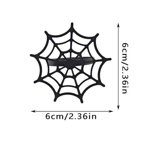 Halloween Black Spider Web Napkin Rings Set of 6 - Metal Table Decor