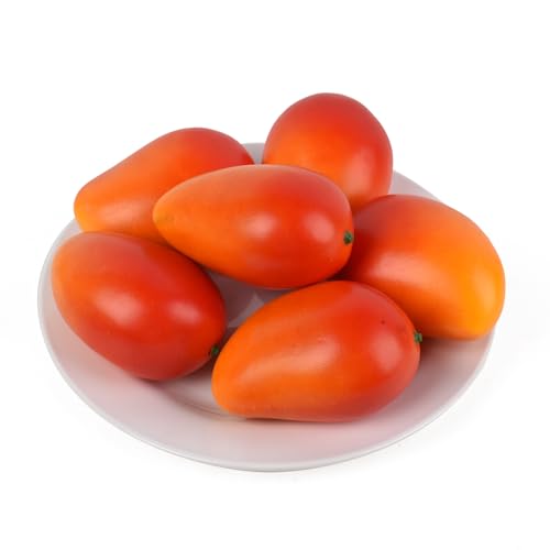 Artificial Red Mango Fruit Decor - Realistic Fake Fruit for Home & Party Decoration 6pcs