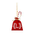 Personalised Red Monogram Christmas Ornament Bag - Letter L Holiday Decor