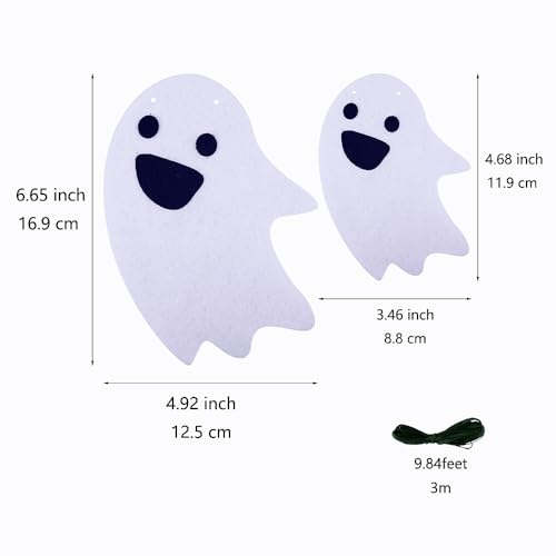 Halloween Ghost Garland Set - Felt Hanging Banner for Party Decor