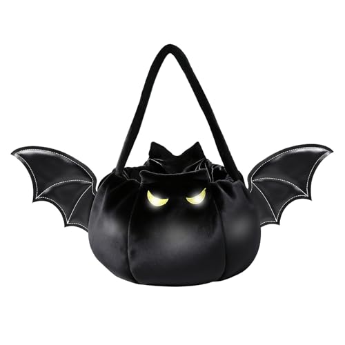 PinkSheep Light-Up Halloween Trick or Treat Bucket - Black Bat Variation