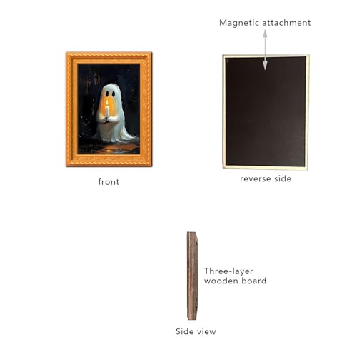Halloween Ghost Refrigerator Magnet with Candle Art Style19 - Kitchen Decor