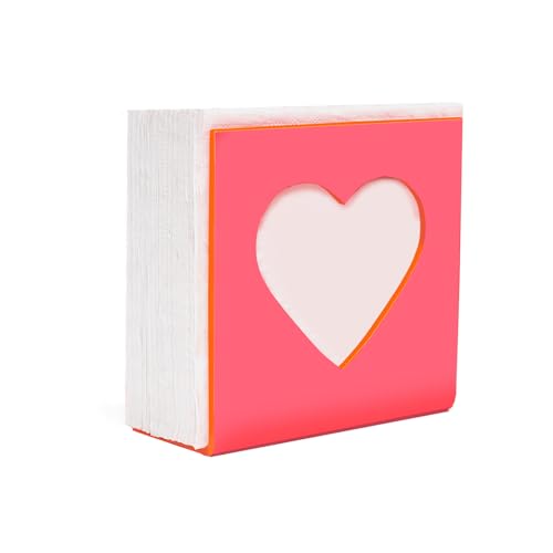 Pink Heart Acrylic Napkin Holder for Tables - Valentine's Day Dispenser