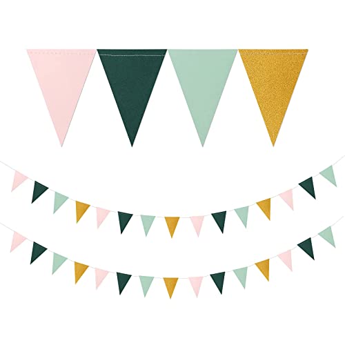 Sage Green & Pink Gold Party Decorations Set - Boho Baby Shower Bridal Wedding