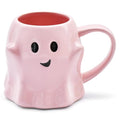 Pink 14 oz Halloween Ghost Coffee Mug - Ceramic Ghost Pattern, Cute Spooky Cup