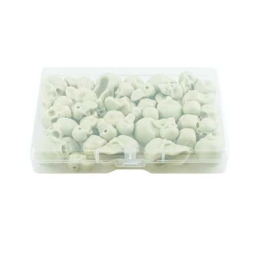 Mini Plastic Skull Decor Set - Halloween Skeleton Heads for Crafts, Parties & Home