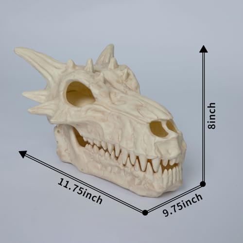Large LED Dragon Skull Halloween Decoration - Light Up, Indoor Outdoor