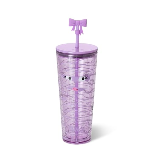 24oz Plastic Tumbler with Lid & Straw - Boo Crew Mummy Variation